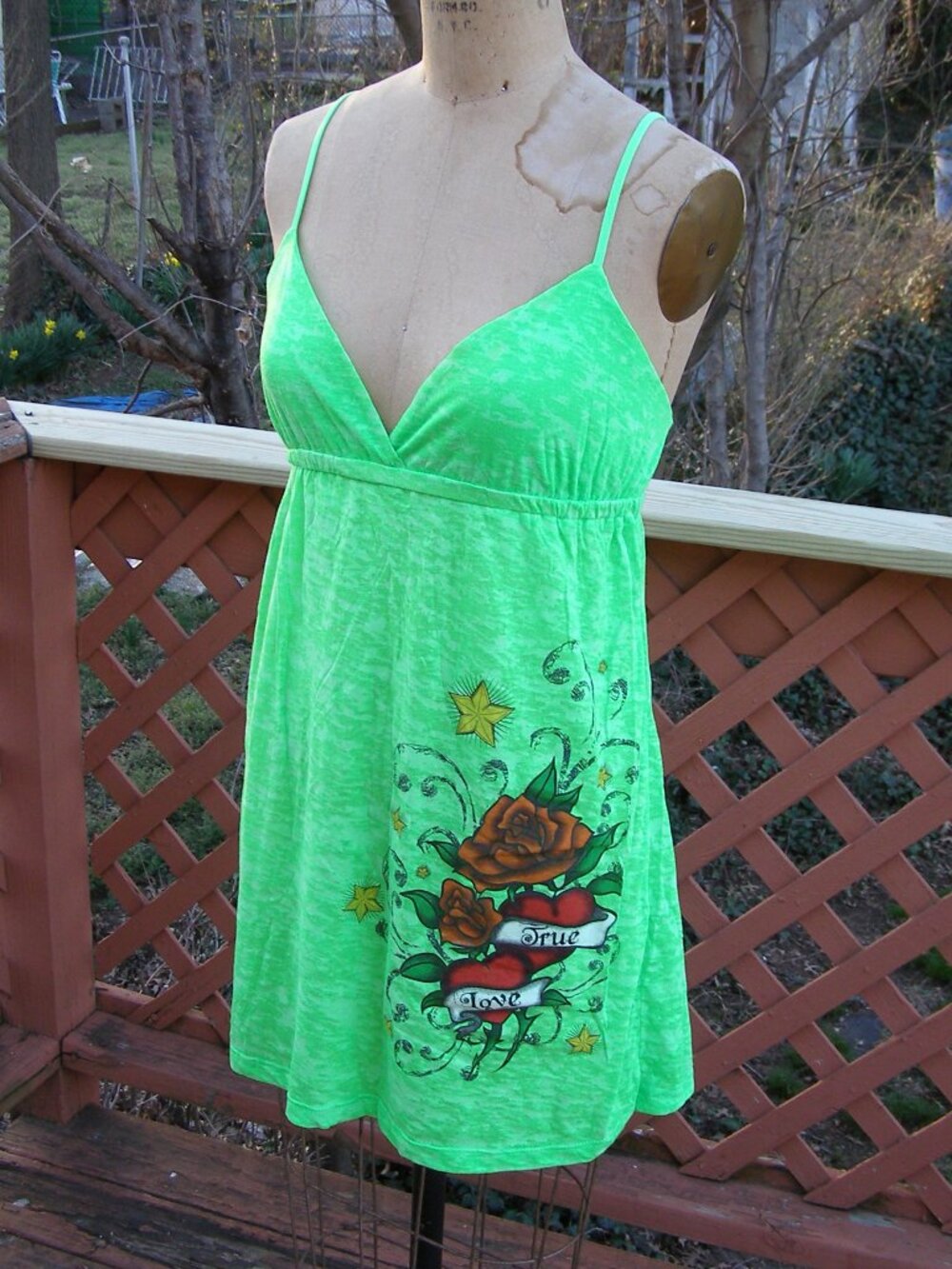 NEW size L TENDER SECRETS Cute Green Nightie Chemise
